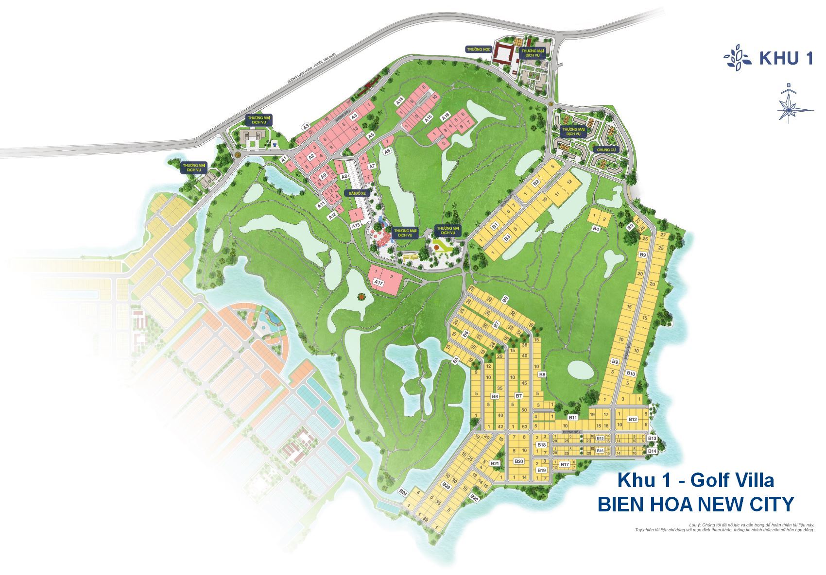 Mặt bằng tổng thể Bien Hoa New City - Khu I Golf Villa)